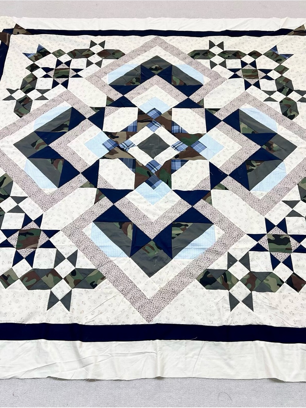 Original Posh Penelope Cotton Fabric Queen size Patchwork quilt top/topper